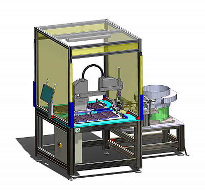 Robotska celica za avtomatizacijo vstavljanja tipk v maske tipkovnic