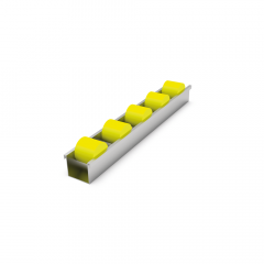 ROLLER BAR WITH CYLINDRICAL ROLLERS D=28, YELLOW; T=50 MM