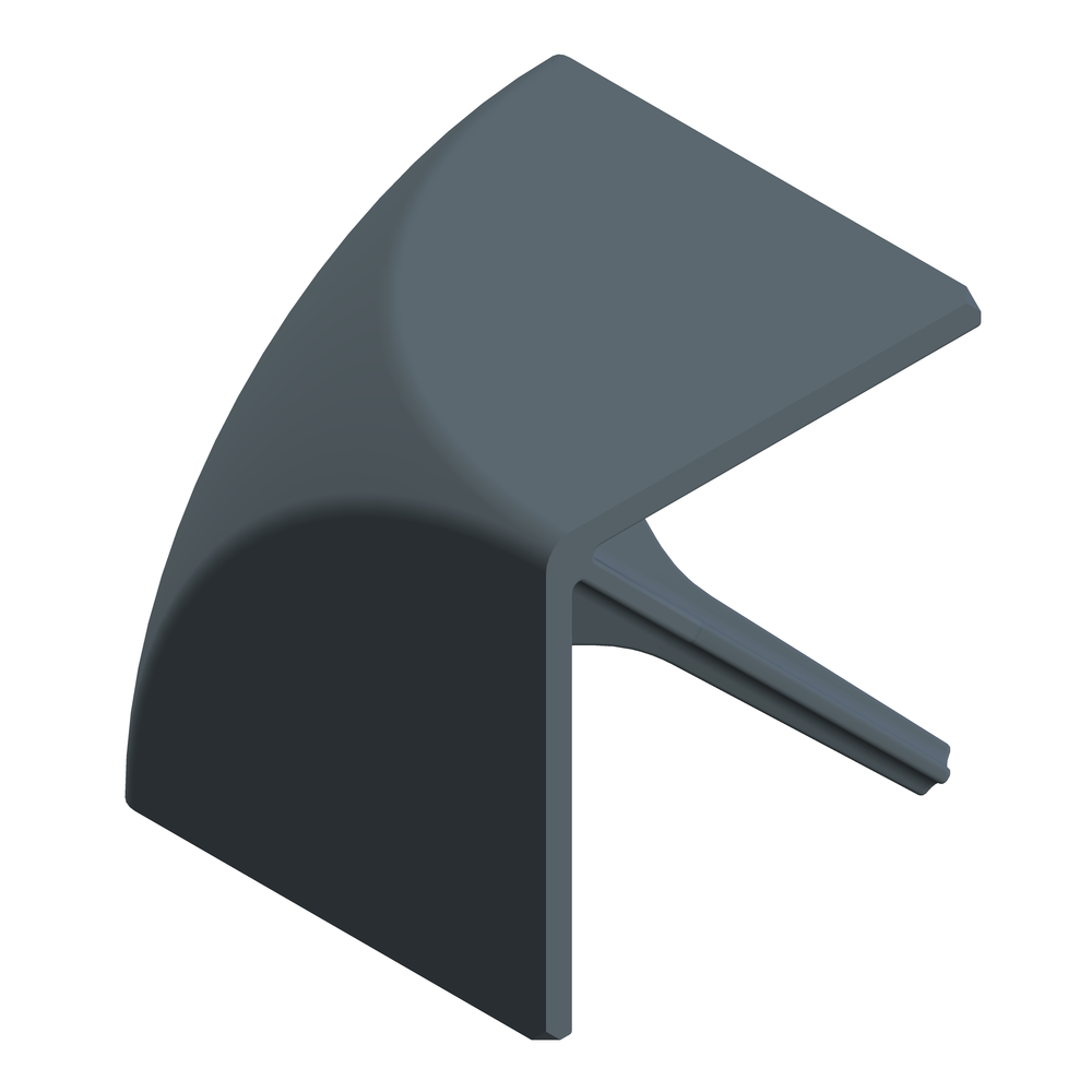 End cap angle 45/45/45 grey with pins