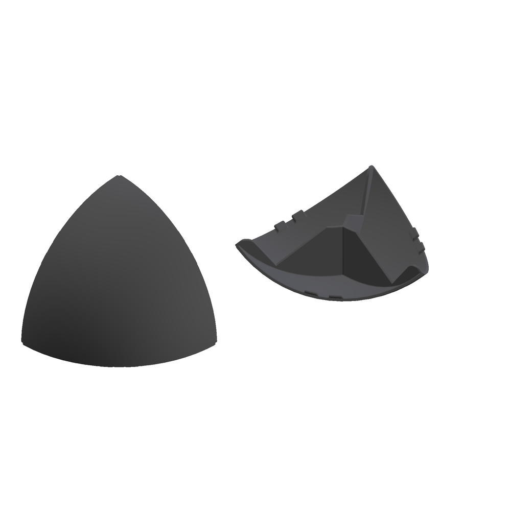 End cap angle 90 R 90° grey