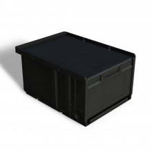 ŠKATLA ZA SHRANJEVANJE S POKROVOM IN PREGRADO ČRNA ESD