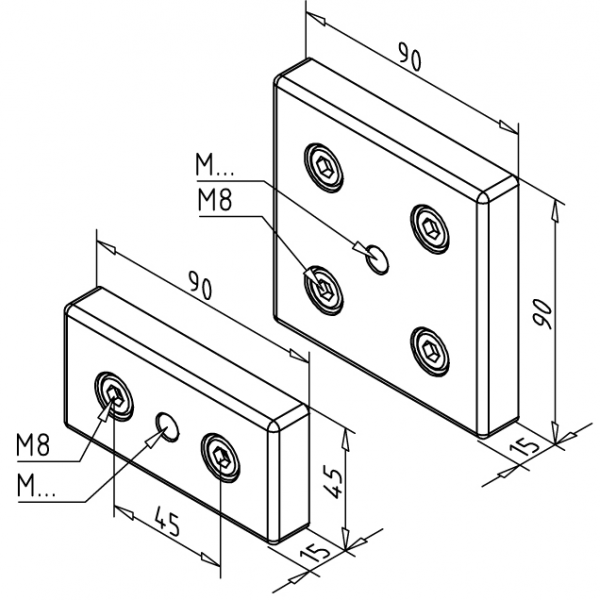 PLOŠČA ZA NOGO 45X90 M10 ESD