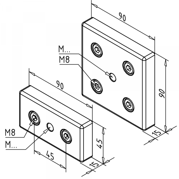 PLOŠČA ZA NOGO 45X90 M12 PREVODNA