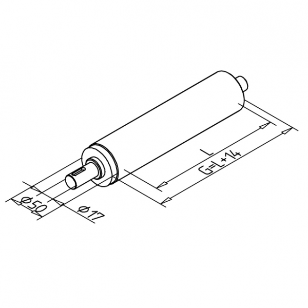 VALJ POGONSKI 45 ZA TRAČNI TRANSP. Z GREDJO D17mm NERJAVEČ