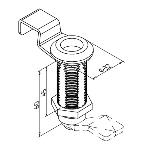 KLJUČAVNICA VZVODNA 45 - 10mm NOTRANJI INBUS
