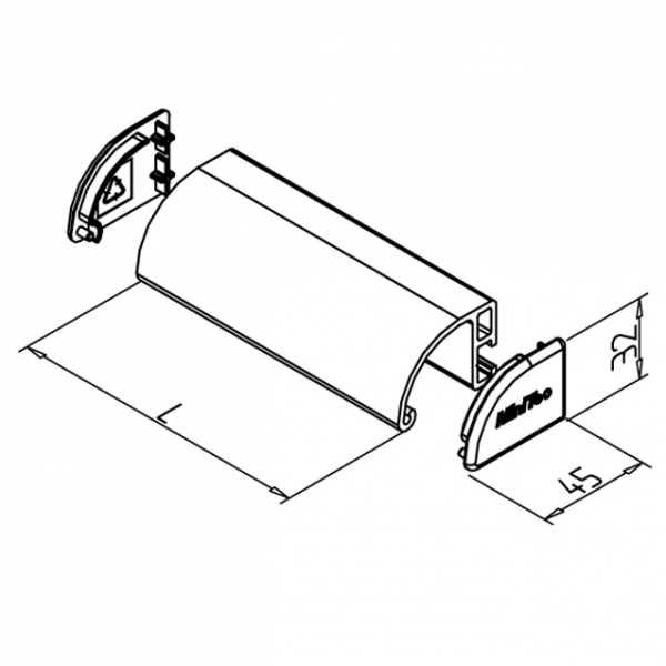 ROČAJ ALU ZAPRT, POLJUBNA DOLŽINA