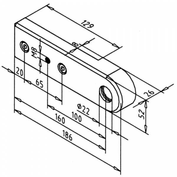 OHIŠJE Z LEŽAJEM ZA TRANSPORTER 45-20 (z izvrtino 20mm)