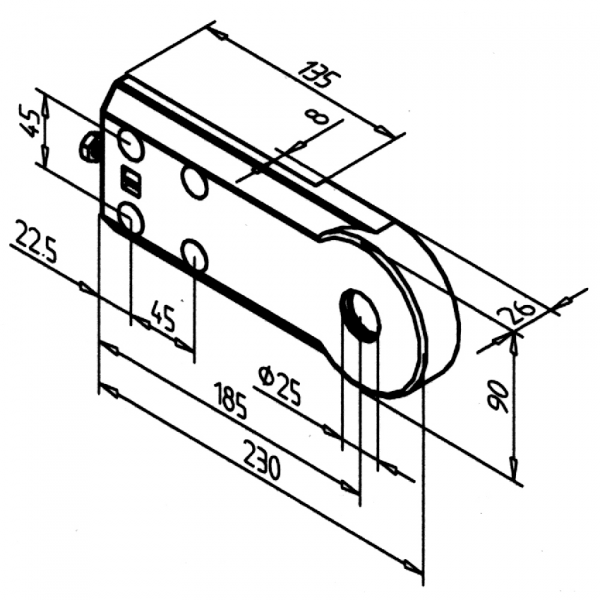 OHIŠJE Z LEŽAJEM ZA TRANSPORTER 90 Z IZVRTINO