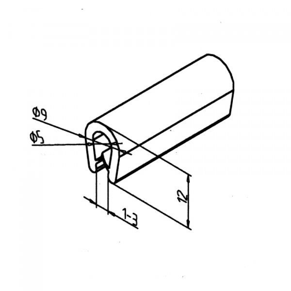 GUMA ZA ZAŠČITO ROBA 1 - 3 ČRNA