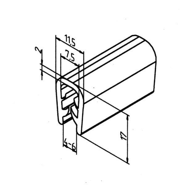 GUMA ZA ZAŠČITO ROBA 4 - 6 ČRNA