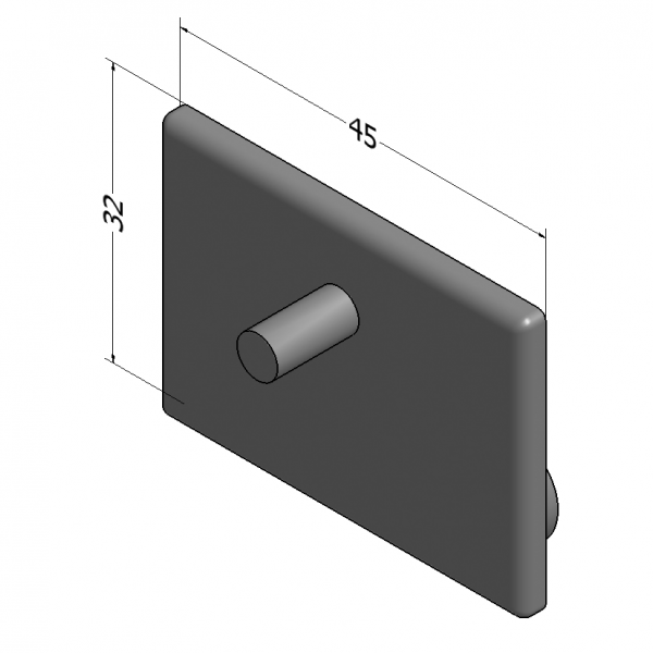 End cap 45x32 Z grey