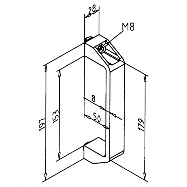 ROČAJ 180 SIV F SIV Z VZMETNIMI MATICAMI