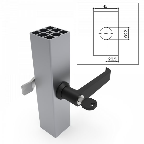 Handle 45 with lock black