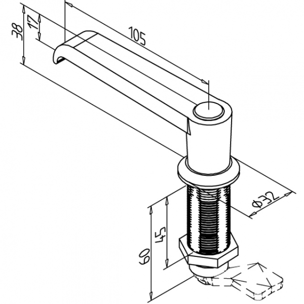 Handle 45 without lock black