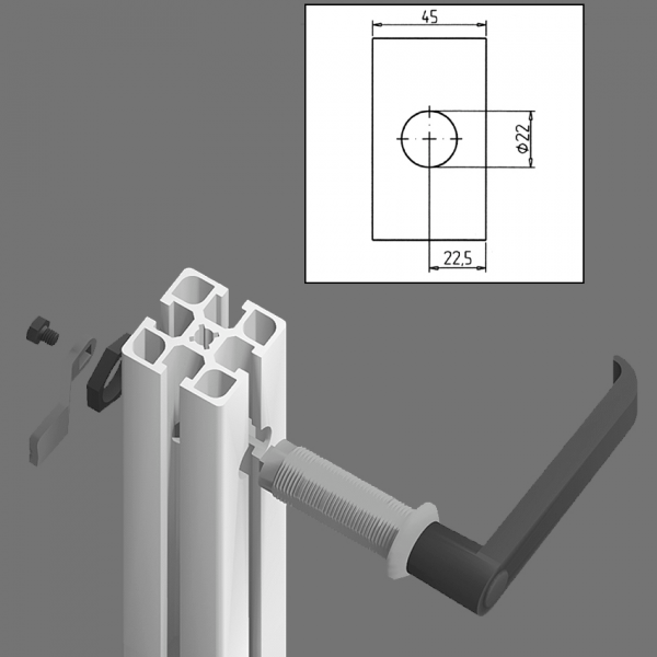 Handle 45 without lock black