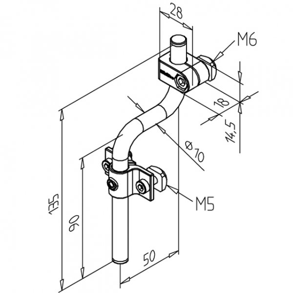 NOSILEC OGRAJICE Z VPENJALOM - ODMIK 50mm