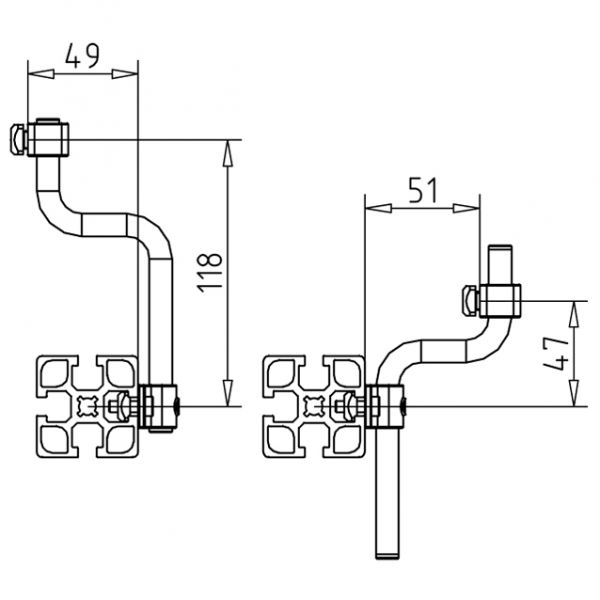 NOSILEC OGRAJICE Z VPENJALOM - ODMIK 50mm