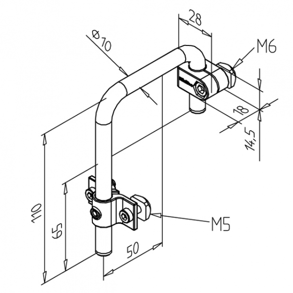 NOSILEC OGRAJICE U Z VPENJALOM - ODMIK 50mm