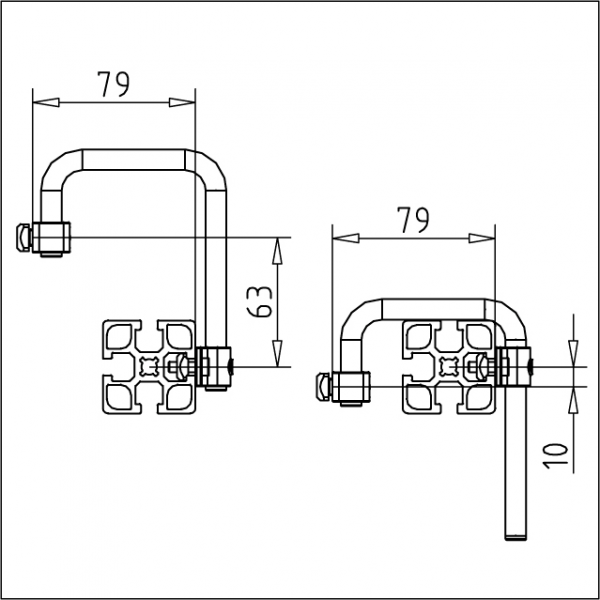 NOSILEC OGRAJICE U Z VPENJALOM - ODMIK 50mm