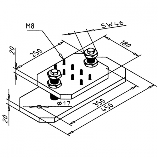 NOGA NIVELIRNA 90X180 KOVINSKA