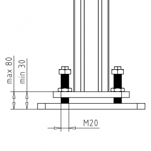 NOGA NIVELIRNA 90 KOVINSKA