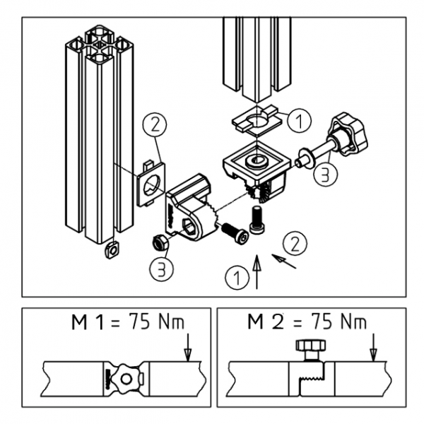 LINK 45 R Z ZVEZDAST ROČAJ Z MATICAMI