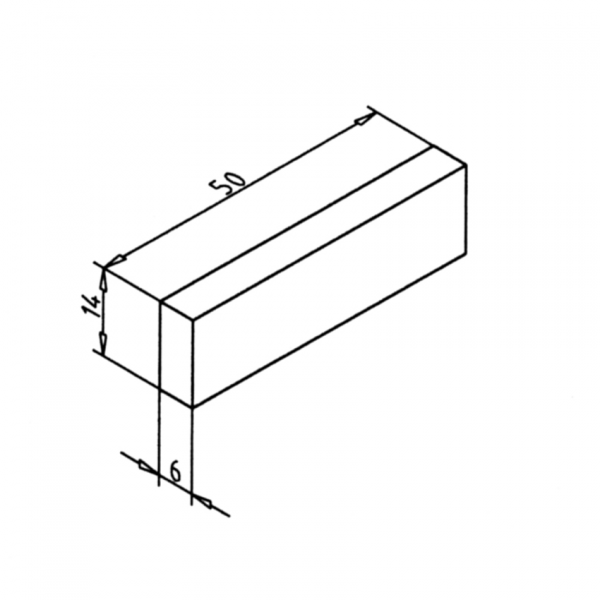 MAGNET 6X14X50mm ZA UTOR PROFILA