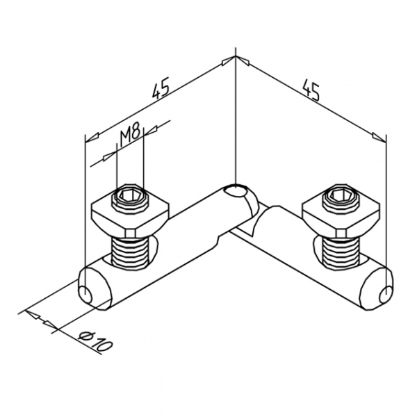 ČELNI KOTNI SPOJNIK 45