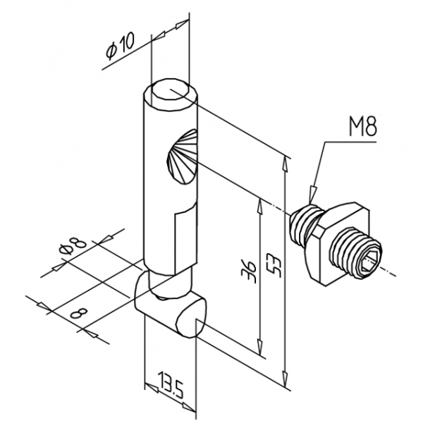 PREČNI KOTNI SPOJNIK N45