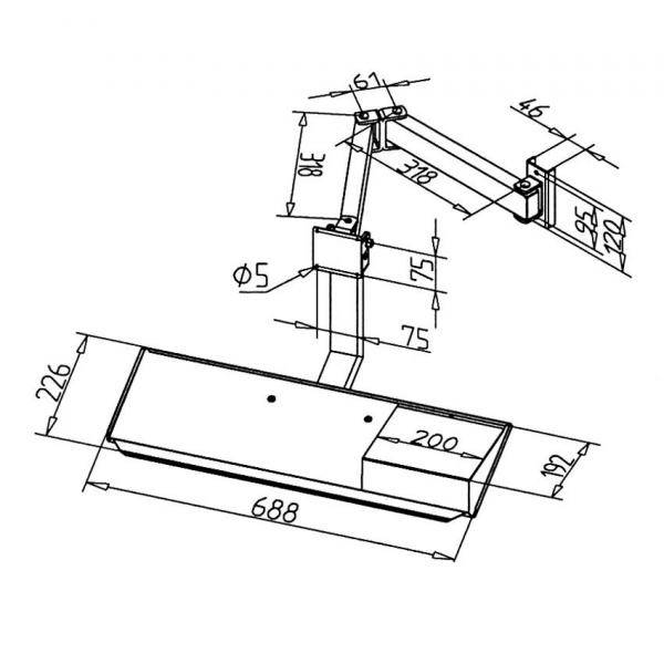 POLICA ZA MONITOR Z NOSILCEM ZA TIPKOVNICO 75