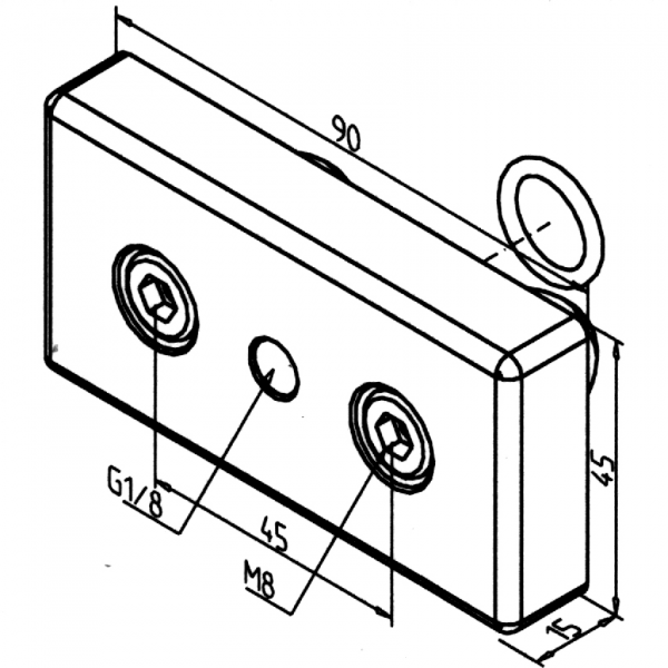 POVEZOVALNA PNEVMATSKA PLOŠČA 45 G1/8