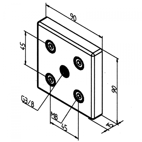 POVEZOVALNA PNEVMATSKA PLOŠČA 90X90 G3/8