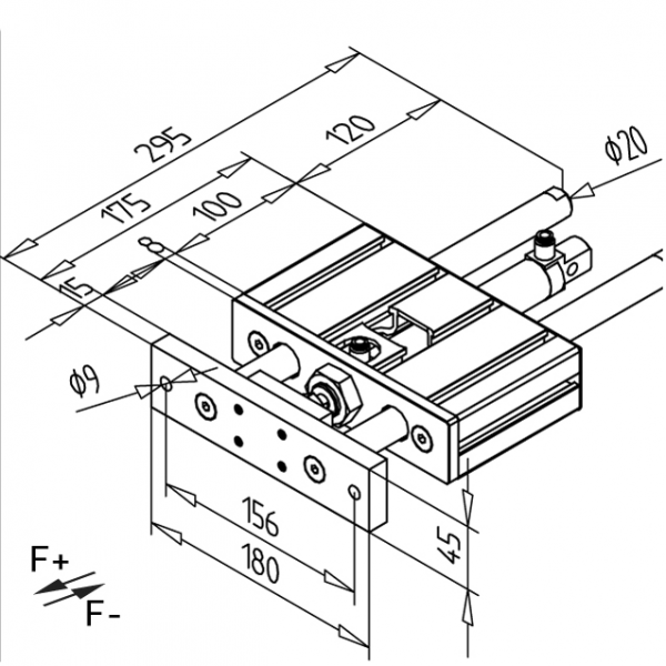 DVIŽNA ENOTA PNEVMATSKA HOD 100mm
