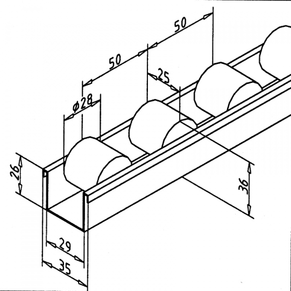 VALJČNICA KANBAN ČRNA ESD  D=28  T=50mm