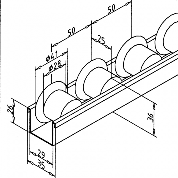 VALJČNICA KANBAN S PRIROBNICO RUMENI  D=28  T=50mm
