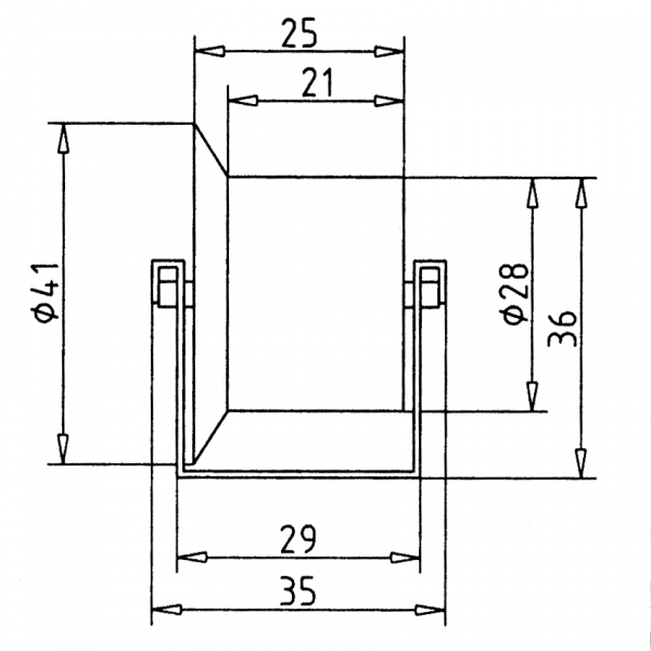 VALJČNICA KANBAN S PRIROBNICO RUMENI  D=28  T=50mm