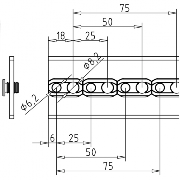 Set of bearings for transport roller 25