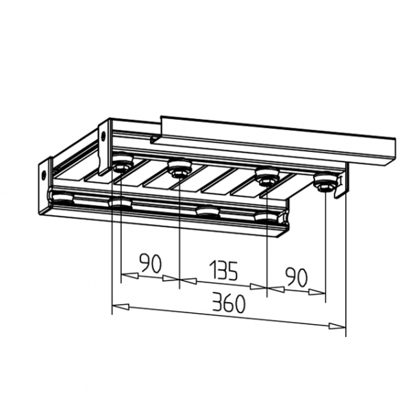 VOZIČEK LINEARNI LW 180 - L = 360mm 8 LEŽAJEV