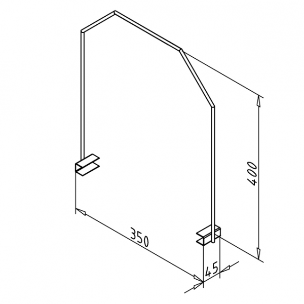 NOSILEC JEKLENI 6mm V=400mm Š=350mm