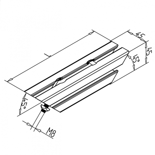 OJAČITVENI PROFIL 45 L=360mm NERJAVEČ