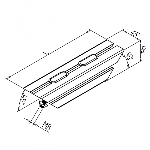ELEMENT OJAČITVENI 45 L=360mm  Z VZMETNIMI MATICAMI