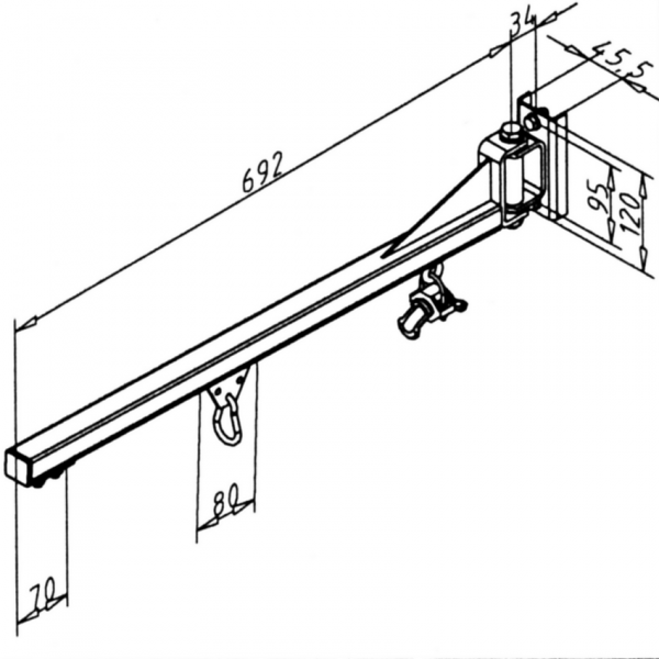 KONZOLA VRTLJIVA C-TIRNE CEVI 30