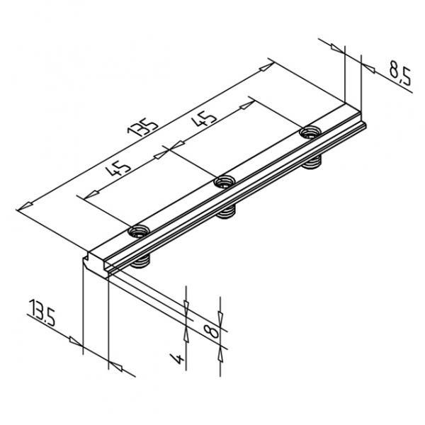 T-SLOT PLOŠČICA 135 NERJAVEČA