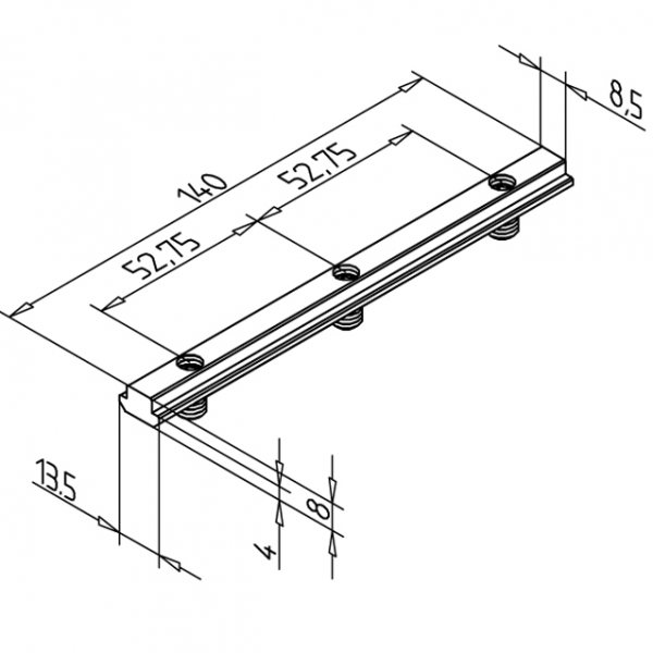 T-SLOT PLOŠČICA 140 NERJAVEČA