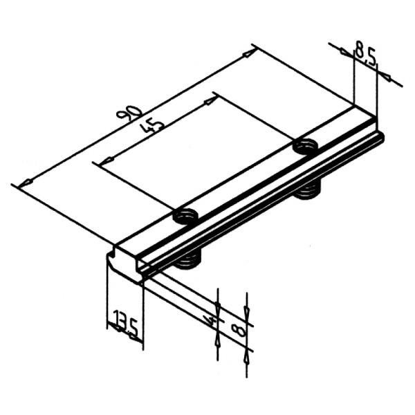T-SLOT PLOŠČICA 90 NERJAVEČA